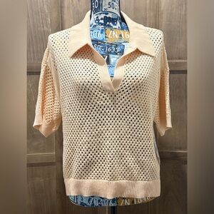 NWT Women's Stylus Apricot Knit Short Sleeve Top